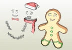 DIY Gingerbread Man Papercraft Template Low Poly 3D Christmas Decor Instant Download