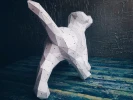 Walking Puppy PDF Template, Low Poly, Paper Sculpture, DIY, Pepakura Pattern, Handmade, Papercraft, Lowpoly, Lowpoly Papercraft