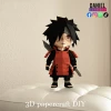 Uchiha Madara Chibi, Anime Template, DIY 3d Model, FanArt, Paper Sculpture, Low Poly, Pepakura, Craft, Manualidad, Paper Art