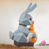 Bunny 2 Papercraft, Low Poly Bunny, Low poly animal, Paper Rabbit, Easter egg, Easter Bunny. Comes with Bonus, Basketball