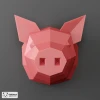 Pig Trophy Papercraft, DIY Wall Decor, Low Poly Papercraft