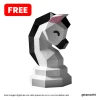 Chess Horse, Caballo Ajedrez Papercraft Low Poly 3d DIY Kenart10