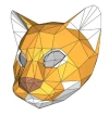 DIY Cat Mask Papercraft Template Low Poly 3D Costume Accessory Instant Download