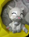 Cat sitting on Moon Papercraft Template - Low Poly, Pepakura PDF, DIY Handmade, Home Decoration, Creative Gifts
