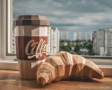 Coffee and Croissant bundle - 3D Papercraft template Digital pattern
