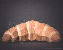 Croissant - 3D Papercraft template Digital pattern