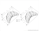 Croissant - 3D Papercraft template Digital pattern