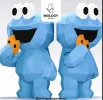 Cookie Monster Low Poly Papercraft Template Pepakura PDF DIY Handmade