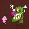 Courage Dog and Eustace Bagge 3D Wall Decor Low poly Papercraft, DIY, PDF