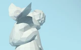 Sleeping Angel, Sleeping Cupid PDF Template, Low Poly, Paper Sculpture, DIY, Pepakura Pattern, Handmade, Papercraft, Lowpoly, Lowpoly Papercraft