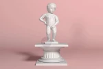 Manneken Pis PDF Template, Low Poly, Paper Sculpture, DIY, Pepakura Pattern, Handmade, Papercraft, Lowpoly, Lowpoly Papercraft