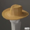 Cowboy Hat Papercraft, 3D Paper Sculpture, Low Poly Papercraft