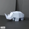 Rhinoceros Papercraft, Rhino Paper Sculpture, 3D Origami, Low Poly Papercraft