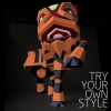 Lion Dance II 3D Decor Low poly Papercraft, DIY, PDF