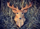 Deer Totem Low Poly Papercraft, Paper Sculpture, Low Poly PDF Template, DIY Decor & Gift