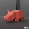 Hippo Papercraft Paper Sculpture, Low Poly Papercraft