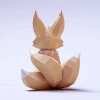 DIY 3d papercraft Little Fox Kitsune Moon PDF Templates Low Poly SweetHeartyThings