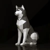 Husky Papercraft Low Poly Decoration, PDF Template, DIY Paper 3D CumulusCraft