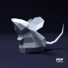 Mouse Papercraft Low Poly Decoration, PDF Template, DIY Paper 3D CumulusCraft