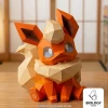 Pokemon Flareon Low Poly Papercraft Template Pepakura PDF DIY Handmade