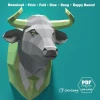 Bull in a suit (digital papercraft kit) DIY Bull Head, Paper craft Business Bull PDF, Low Poly paper sculpture, 3D Puzzle for a smart Taurus