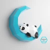 PDF Template of Panda on Moon/Sleeping Panda/Papercraft/3D Papercraft/Lowpoly Panda/Origami Papercraft/Pepakura 3D Craft/Wall Decor/3D model