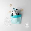 Panda in Pocket Papercraft Template: 3D Lowpoly Wall Decor (PDF)