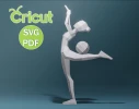 Papercraft Girl Gymnast (1), SVG, PDF, Low Poly Papercraft Woman, Paper Girl, Dancer, Doll, Papercraft Model, Digital 3d, Cricut Machine