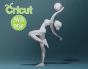 Papercraft Girl Gymnast (1), SVG, PDF, Low Poly Papercraft Woman, Paper Girl, Dancer, Doll, Papercraft Model, Digital 3d, Cricut Machine