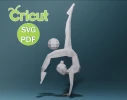 Papercraft Girl Gymnast (1), SVG, PDF, Low Poly Papercraft Woman, Paper Girl, Dancer, Doll, Papercraft Model, Digital 3d, Cricut Machine