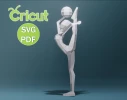 Papercraft Girl Gymnast (1), SVG, PDF, Low Poly Papercraft Woman, Paper Girl, Dancer, Doll, Papercraft Model, Digital 3d, Cricut Machine