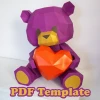 Bear With A Heart PDF Papercraft DIY Pepakura Origami Template Low Poly