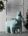 LITTLE BEARS 1 Low Poly Papercraft Christmas PDF template New Year 3d Model Sculpture