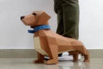DIY Dachshund Puppy, Animal Model, 3d Papercraft, lowpoly ,3d model , Paper sculpture, paper model, Taxidermy, DIY gift, Origami dog dxf