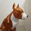 STAFFORDSHIRE TERRIER Low Poly Staff Dog Papercraft PDF template