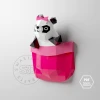 Panda in Pocket Papercraft Template: 3D Lowpoly Wall Decor (PDF)