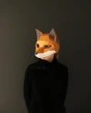 Fox mask DIY Low Poly Animal Papercraft PDF template Halloween decor