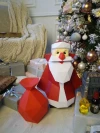 3D Santa Claus Paper Sculpture: Low Poly DIY Pepakura