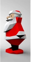 3D Santa Claus Paper Sculpture: Low Poly DIY Pepakura Template