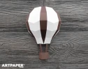 3D Hot Air Balloon Papercraft: Low Poly Wall Decor