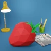 3D Papercraft Strawberry Template: Low Poly Paper Sculpture