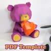 Bear With A Heart PDF Papercraft DIY Pepakura Origami Template Low Poly