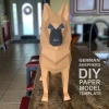 German Shepherd Dog - DIY Low Poly Paper Model Template, Paper Craft