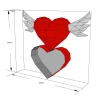 Heart Box with Wings Digital Template - DXF, SVG, Pdf Papercraft Pattern for 3D Heart Box, Jewelry Storage, Valentine's DIY Gifts, Download