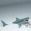 DIY Low Poly Shark 3D papercraft pattern: Decorate your walls with a 1-meter long Great White Shark - origami digital template - 3D puzzle