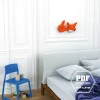 Fox 3D papercraft, Make 2 smiling foxes yourself from these printable patterns and instructions. Forest themed bedroom. (beginner-friendly)