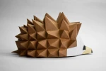 Papercraft Hedgehog Sculpture: 3D Low Poly DIY (PDF Pattern)