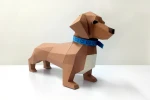 DIY Dachshund Puppy, Animal Model, 3d Papercraft, lowpoly ,3d model , Paper sculpture, paper model, Taxidermy, DIY gift, Origami dog dxf