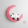 PDF Template of Panda on Moon/Sleeping Panda/Papercraft/3D Papercraft/Lowpoly Panda/Origami Papercraft/Pepakura 3D Craft/Wall Decor/3D model