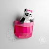 Panda in Pocket Papercraft Template: 3D Lowpoly Wall Decor (PDF)
